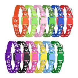 tonyg-p Pack of 12 Puppy Collars Puppy ID Collar Adjustable Quick Release Reflective Pet Collar Cat Collars Soft Nylon Adjustable for Small Dogs M 21-32 cm