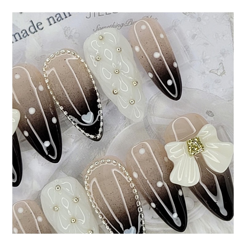 Dot Embo Handmade Nail Tips - Oval XL / 도트엠보