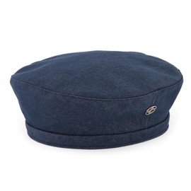 UNDERCONTROL Extra Large Oversized Beret Hat for Big Head Side Steel Label Adjustable Denim Unisex Plus Size Korean Dad Cap, Denim Blue, L/XL