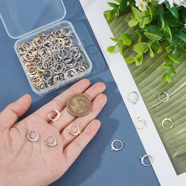 UNICRAFTALE Over 120 Pieces 2 Colours Stainless Steel Lever Earring 14.5 mm Long Hypoallergenic Leverback Earrings Metal Hoop Earrings Accessories Ear Hooks for Earring Making Set