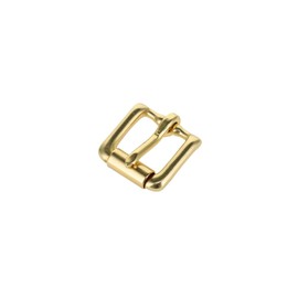 B6231 Natural Brass, Roller Heel Bar Buckle, Solid Brass-LL, 3/4"