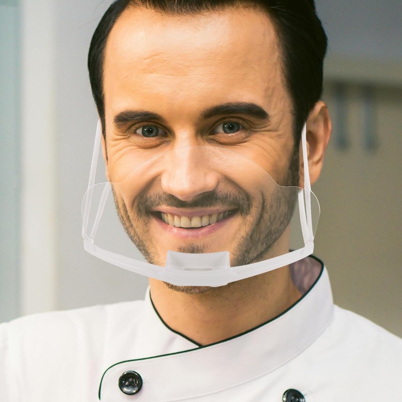 Mipcase 20pcs Transparent Cooking Mouth Mask Lightweight Clear Face Cover