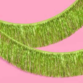 xo, Fetti Party Decorations Lime Green Fringe Banner - 4 ft. | Bachelorette Party Supplies, Birthday Photo Booth, Margarita Bach Decor, Bridal Shower Backdrop