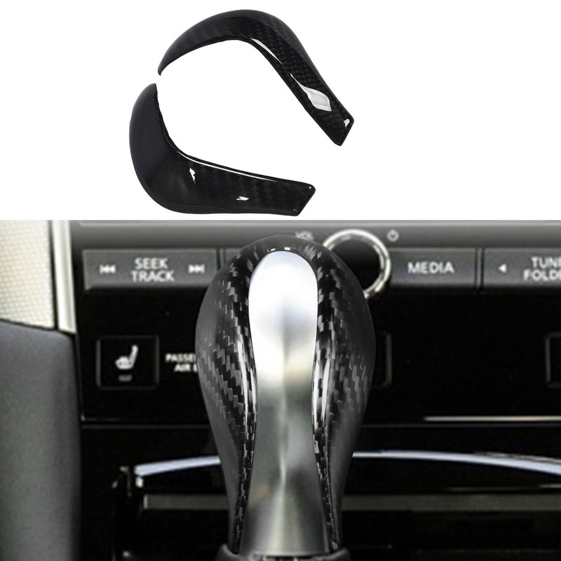 Gear Shift Knob Cover Carbon Fiber Console Shifter Head Trim