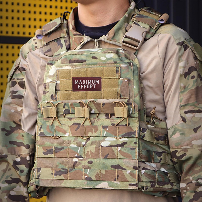 2 Pcs Embroidered Morale Patch - Maximum Effort, Funny Military