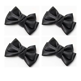 4 Pcs Black PU Leather Hair Clip, Bow Duckbill Clip Korean Style Hairpin Sweet Barrette, Fashion Headwear Hair Accessories for Women Girls,Clips and Barrettes,Hair Accessories Clips and Barrettes