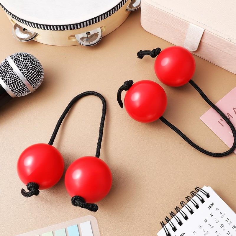 Alasum 2pcs Aslatua Rhythm Ball Handshaker Beginner Hand Percussion Instrument
