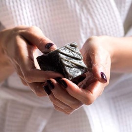 Osmia Black Clay Cleansing Facial Soap - Hydrating Australian Clay, Exfoliating Dead Sea Mud & Coconut Milk Bar for Face - Perfect for Normal, Problem & Combination Skin (2.25 oz.)