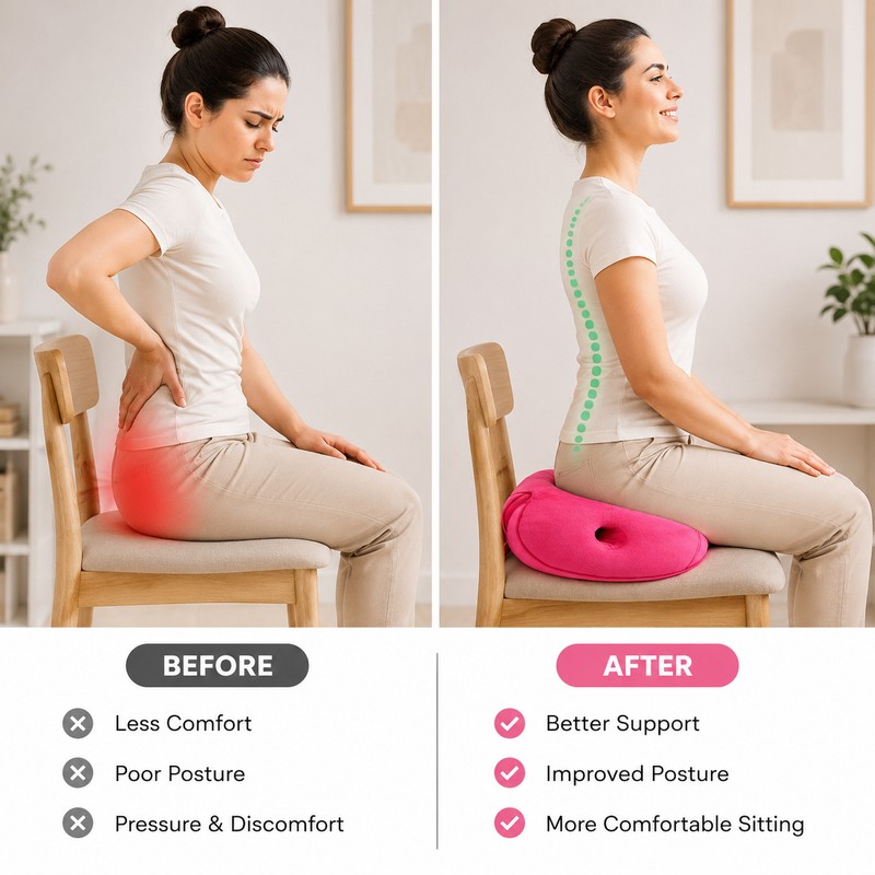 Hip Lift Seat Cushion for Posture Support – Foldable Comfort