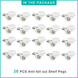 Keenkee 20PCS 1/5 Inch 5mm Metal Shelf Pegs Pins Clips Replacement Kitchen Cabinet Shelves Support Holders for Bookshelf Bookcase Cupboard Adjustable Wood Glass Shelving Hold Nickel