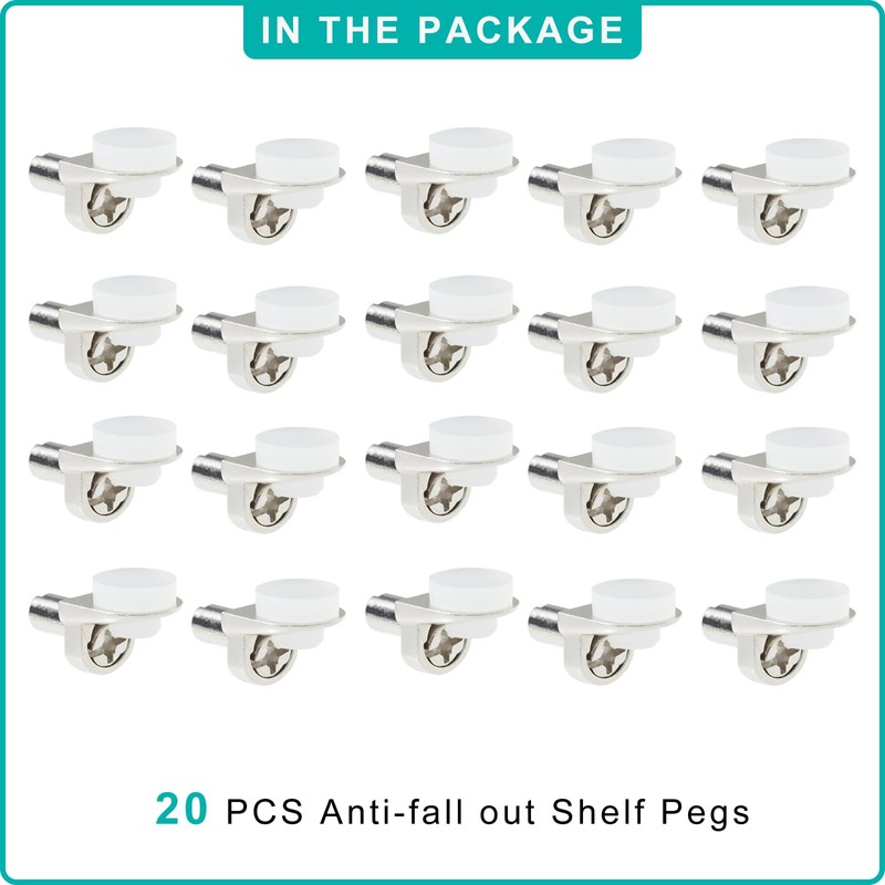 20PCS 1/5 Inch 5mm Metal Shelf Pegs Pins Clips Replacement