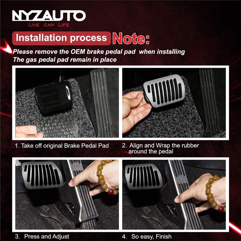 NYZAUTO Anti-Slip Performance Foot Pedal Pads kit Compatible with Mazda