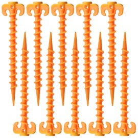 inherited 10 pcs Screw Tent Stakes, Spiral Ground Anchor Nail Tent Pegs for Tents Works Well in Sand and Soil for Jungle Crossing Picnic Camping & Adventure.(20cm״.5cm, 10),Yellow