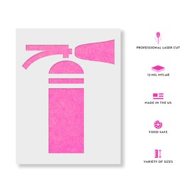 Fire Extinguisher Stencil - Mylar Stencils, Durable Stencils for Heavy-Duty Warehouse Marking