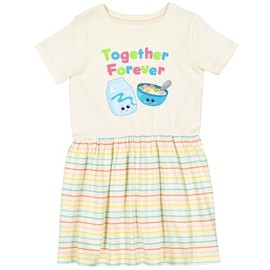 inktastic Together Forever- Milk and Cereal Toddler Dress 5-6 Natural with Stripes 2823e