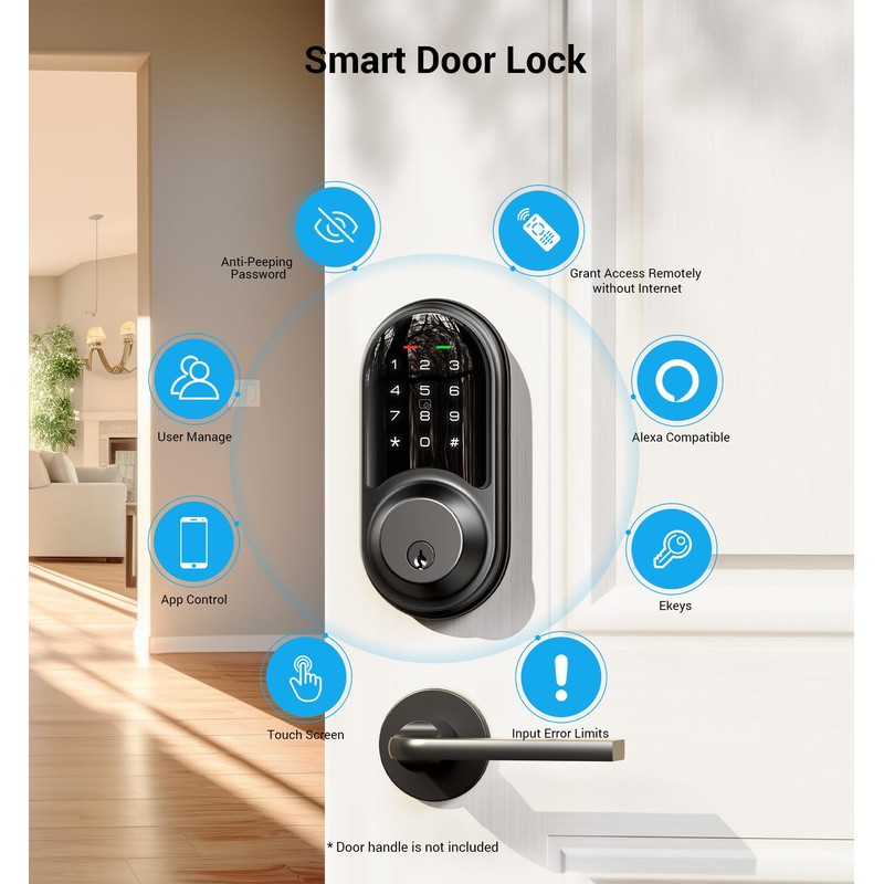 Veise Smart Lock, Keyless Entry Door Lock, Smart Locks for