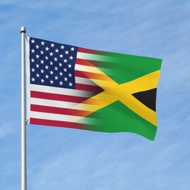 American flag and Jamaican flag 3x5 FT Double-Sided Printed Flag Home Outdoor Indoor Garden Home Decoration Banner