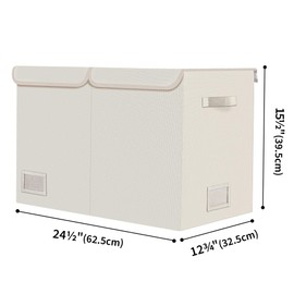 GRANNY SAYS Storage Chest with Lids, Foldable Storage Organizer with Handles, Multi-Purpose Large Storage Box for Home, Bedroom, Living Room, Laundry Room, Brown