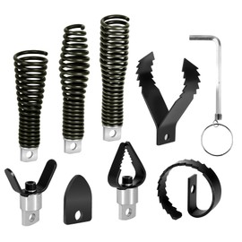 8-Piece Drain Snake Drill Attachment, Cutter and Auger Set, Compatible with 50FT-100FT Drain Cleaning Machines, Fits 5/16-inch to 3/4-inch Drain Snake Cables