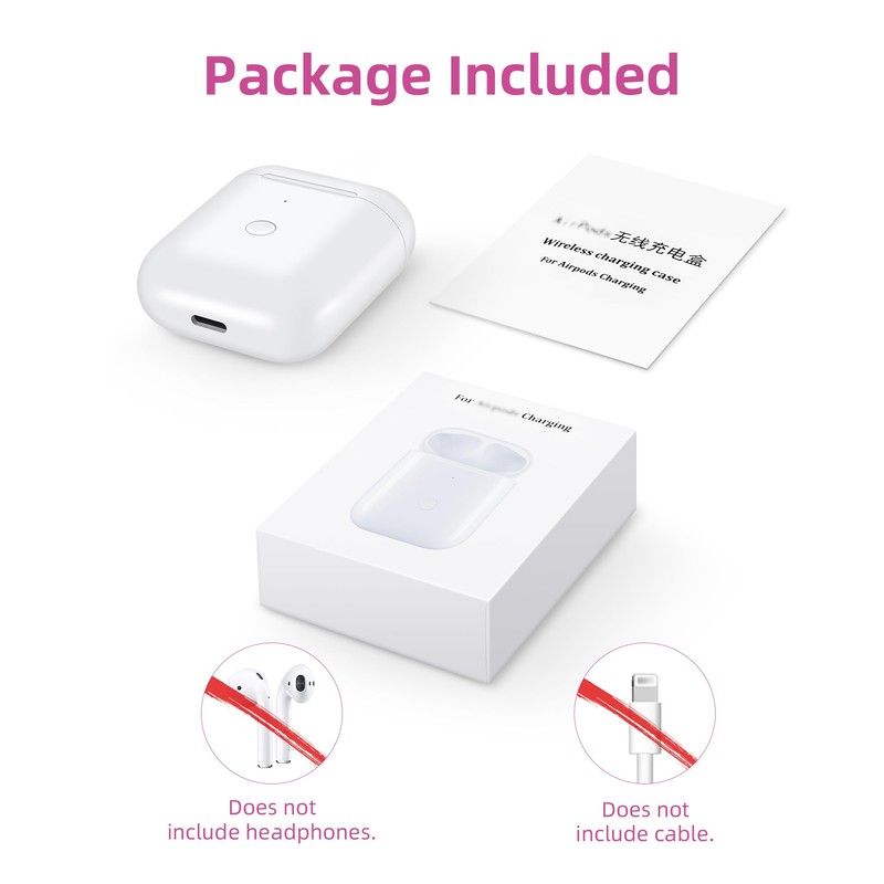 Jinstyles Charging Case Replacement for AirPods 1st & 2nd Generation