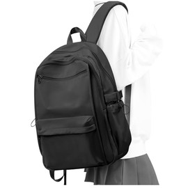 BOXSAM Schulrucksack Damen, Leichter Rucksack 14 Zoll Laptop Reiserucksack, Causal Travel Schultaschen für Mädchen Jungen Teenager, Bookbag College Boys Men Work Daypack.Schwarz