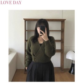 LOVE DAY Wrap Cropped Knit Cardigan 1ea, Color#$%Size:Ivory-Free