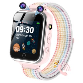PTHTECHUS Kids Smartwatch, Reloj para niños con Puzzles, conversación bidireccional, Reproductor de música SOS, Doble cámara y podómetro, Regalos para niños y niñas