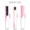 3-Piece Teasing Brush Set Bristles Hair Brush 3 Rows Teasing