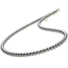 OVER-9 Terahertz Necklace, Power Stone, 0.2 inches (4 mm), Inspected by Public Institutions! Women's Round Ball, Genuine Stone, Natural Stone, Health, Beauty, Neck Circumference: Approx. 19.7 inches (50 cm) + 2.0 inches (5 cm)