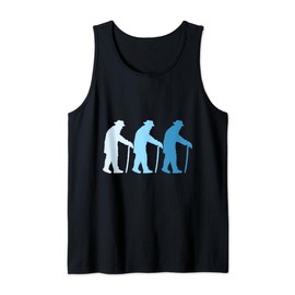 3 Walking Stick Retiree Grandpas Elderly Men Friends Team Tank Top