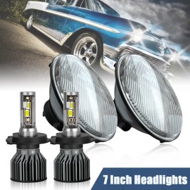 BSBSDJB For Datsun 240Z 260Z 280Z 280ZX 1970-1978 Pair 7 Inch LED Headlight H4 Bulbs