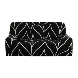 uxcell Stretch Sofa Cover Printed Couch Slipcover for Sofas Loveseat Armchair Living Room Universal Furniture Protector with One Pillowcase (Black White Branches, Large)