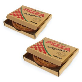 Three by Three Seattle Colorful Pizza Magnets | Adorable, Strong, and Perfectly Sized, Backed with mighties Magnets, Hand-Painted | Two 4-Packs (8 Total Magnets) in Iconic Packaging