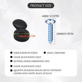 Screws and Caps 120 Pcs Car Number Plate Fixing Kit Number Plate Screws, Number Plate Fixing Fitting Kit, for Number Plate Car License Plates Fixing Fitting Kit