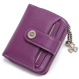 SENDEFN Women's Small Purse, Women's Genuine Leather, with Coin Compartment, Small Zip Wallet, Card Holder, with RFID Blocker, Modern