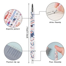 OFFCUP Inkless Pencils Eternal Set of 6 Mechanical Pencils, Cute Cartoon Bowl, Reusable Pencil, for Children, Adults, Students (Rabbit)