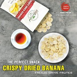 CRISPY DRIED BANANA 2.47 oz (70g) VIETFARMFOOD: Freeze-dried, No Sugar Added, Naturally Sweet, Convenient Packaging, Many Nutrients Beneficial To Health, Suitable For Snacking Or As A Gift.