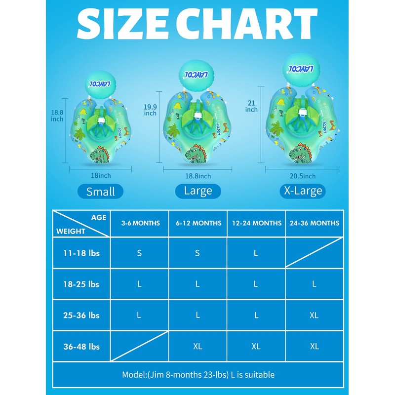 LAYCOL Baby Swimming Float Inflatable Baby Pool Float Ring with
