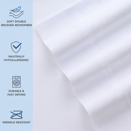 Arkwright Bulk Microfiber King Pillow Cases - Case of 72 - Soft Hypoallergenic Pillowcases and Bedding Essentials for Hosts and Hotels, King, White