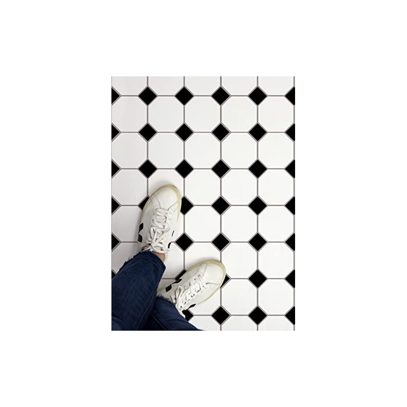 FloorPops Hudson Peel & Stick Floor Tiles, Black