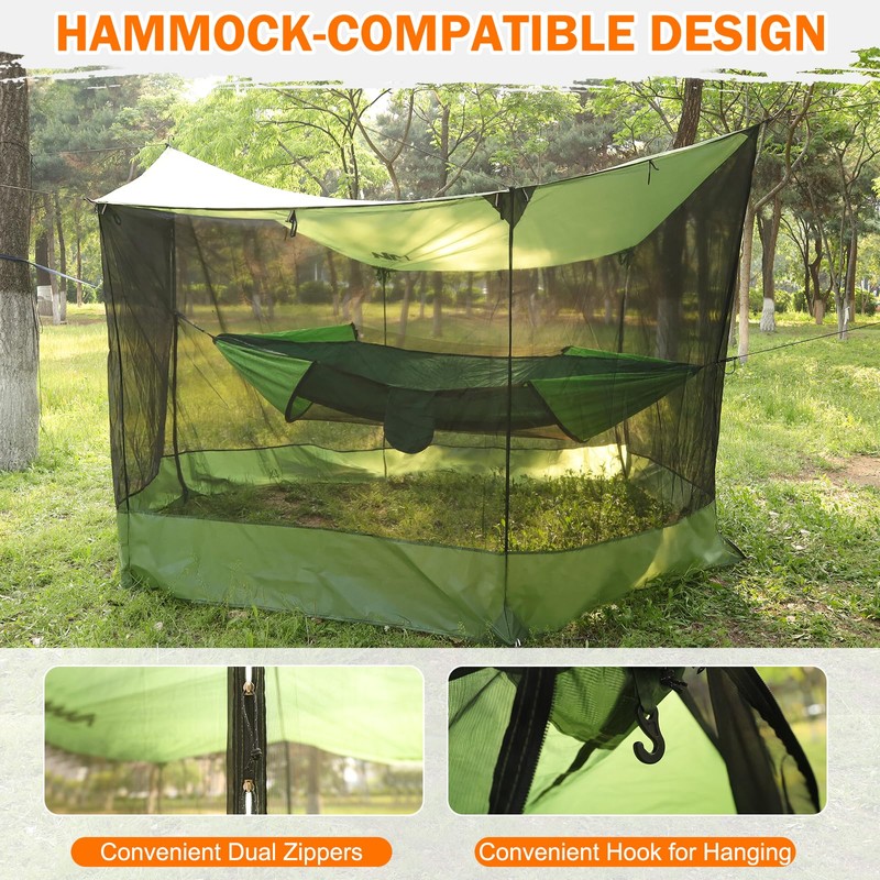 AYAMAYA Camping Tarp with Mosquito Net, Large Size 18 x