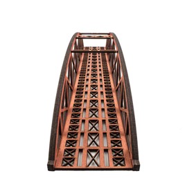 War World Scenics Single Track Red High Detail MDF Bowstring Bridge 450mm – OO/HO Gauge Scale Model Railway Diorama Modelling Layout Scenery Landscape Rail Structure