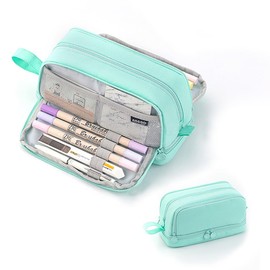 HIQE-FL Pencil Case Girls Teenagers, Cute Pencil Case, Large Capacity Pencil Case, Durable Pencil Case, Pencil Case Zip, Bag Perfect for School Office, scgrün, Daily