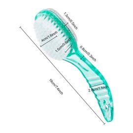 2 Pcs Foot Bristle Brush and Pumice Stone with Handle 2 in 1, Ooloveminso Large Foot Scrubber Calluses Remove Suitable for Horniness Foot Spa, Foot Care Smooth Skin (Green and Transparent)