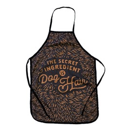 The Secret Ingredient is Dog Hair Funny Puppy Pet Chef Novelty Kitchen Utensils Funny Graphic Kitchenwear Sarcastic Funny Dog Novelty Cookware Black - Oven Mitt + Apron