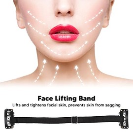 Juego de 4 Bandas de Estiramiento Facial para Reafirmar la Piel, Eliminación de Arrugas en los Ojos con Correas Elásticas Ajustables, Diseño de Clip p