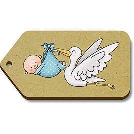 10 x 'New Baby Boy' 66mm x 34mm Gift Tags (TG00087919)