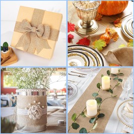 Gentpovth Jute Table Runner Roll 30 cm x 10 m, Natural Linen Jute Fabric, Table Decoration, Vintage, Can be Cut to Size, Durable and Environmentally Friendly, for Birthdays, Weddings, Decoration