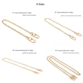 Xiazw Mini Copper Purse Chain Shoulder Crossbody Strap Bag Accessories Charm Decoration (Gold, 18'')