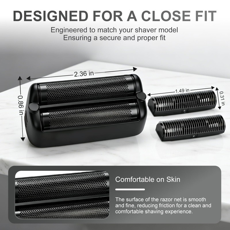 Foil & Cutter Replacement Compatible with BaBylissPRO FXONE, Black, 2